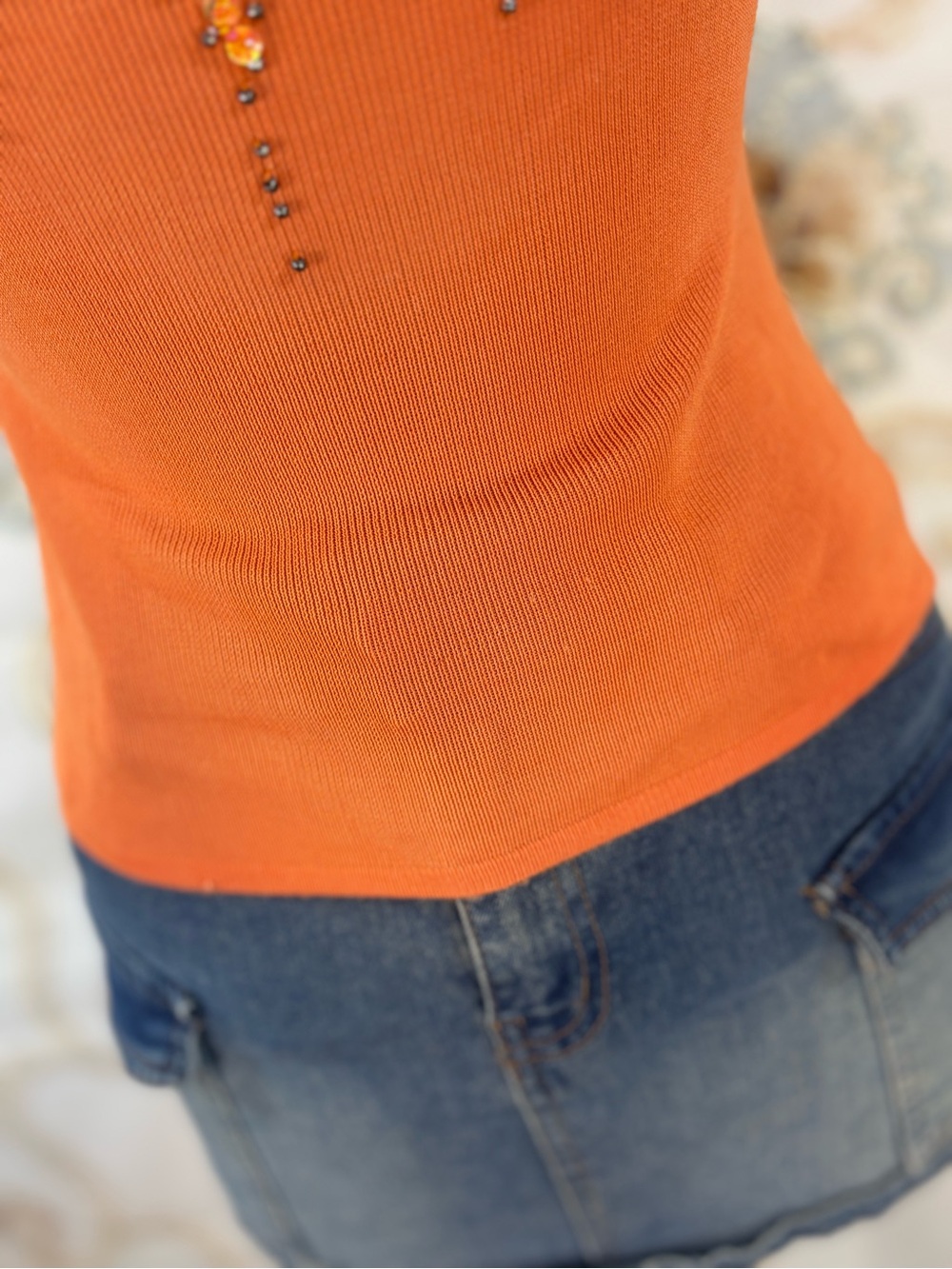 ✨Vintage Y2K Boho Orange Beaded Fairy Tank Top✨ - Picture 8 of 9